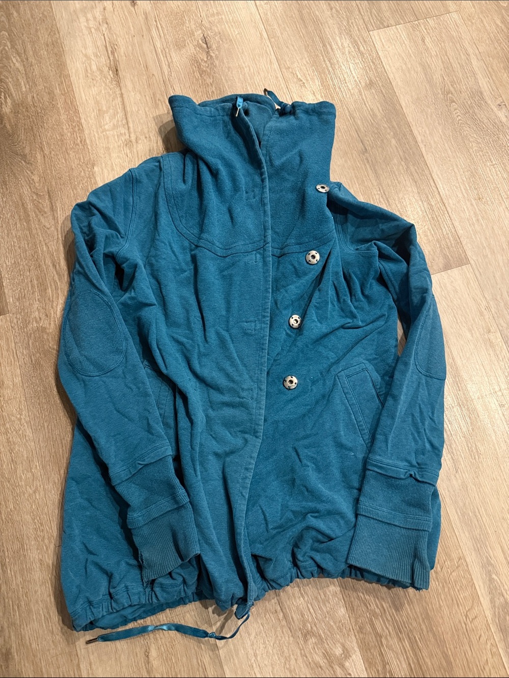 lululemon athletica teal blue button-front cardigan jacket